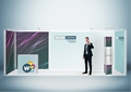 Messewand Stecksystem Bremen 616 x 204 cm | werkzeugfrei, LED Spots & Hinterleuchtung für Messeauftritt