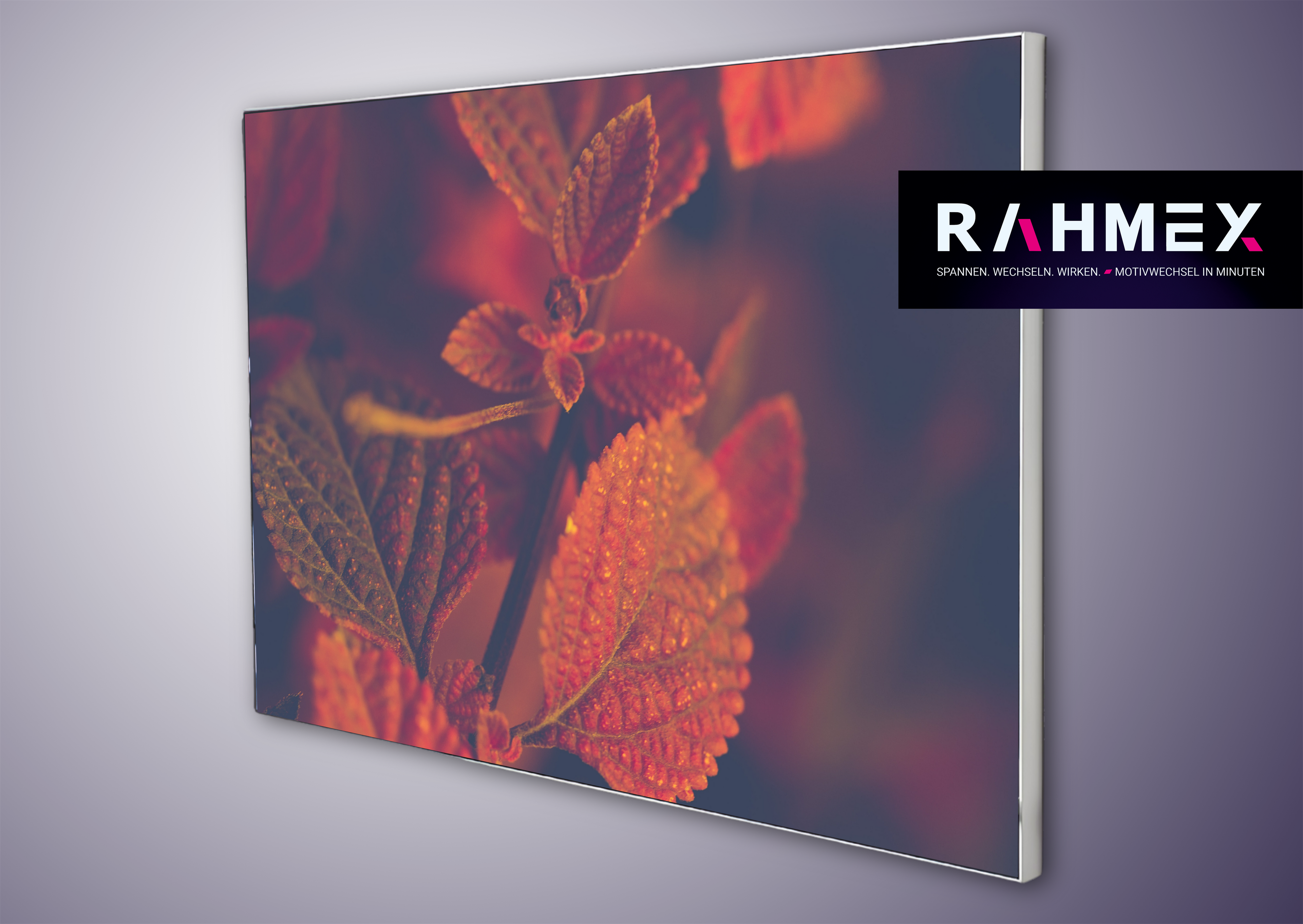 RAHMEX Textilspannrahmen 40 x 30 cm zur Wandmontage Indoor  – inkl. Druck | Motivwechsel in Minuten