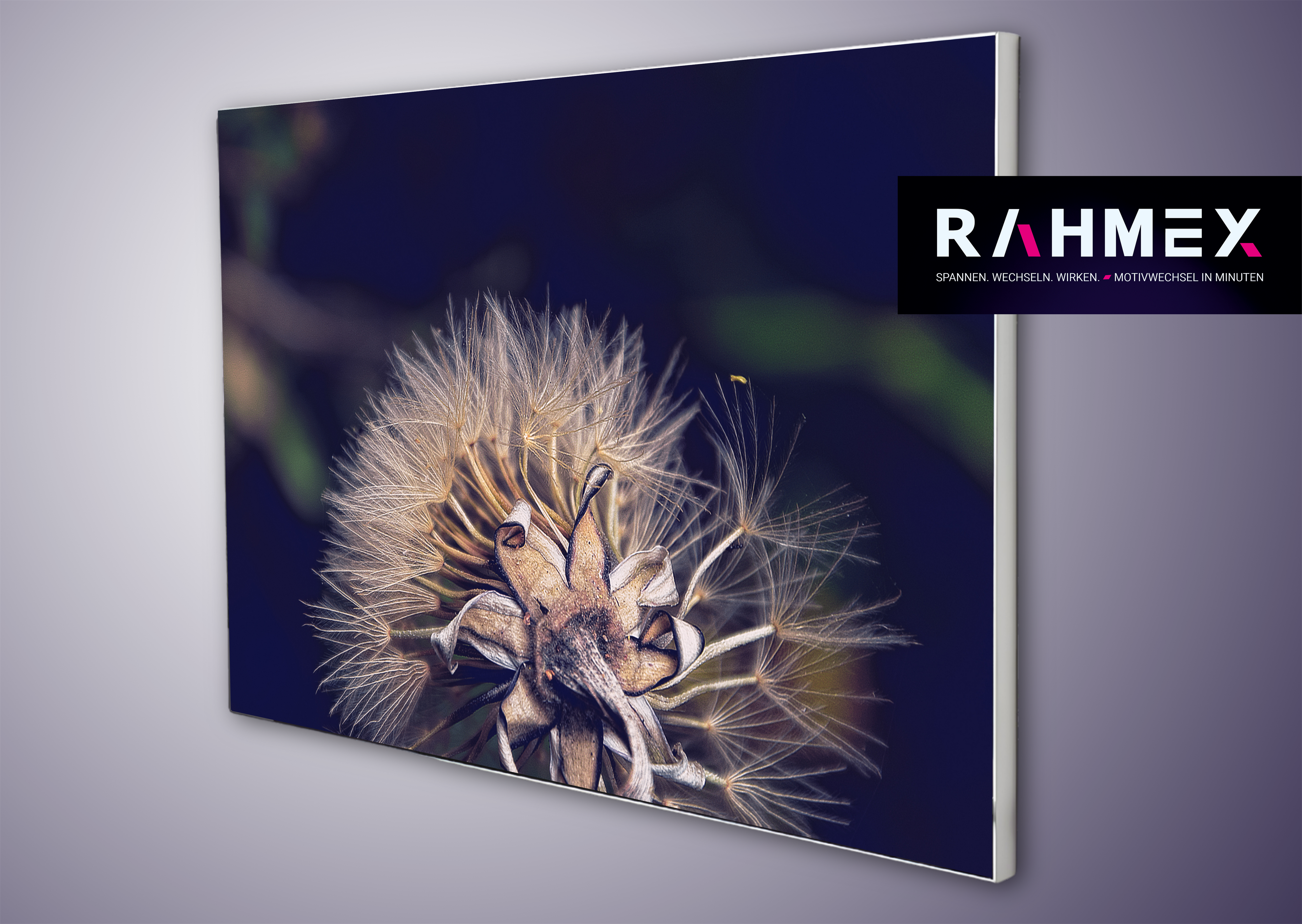 RAHMEX Textilspannrahmen 100 x 70 cm zur Wandmontage Indoor  – inkl. Druck | Motivwechsel in Minuten