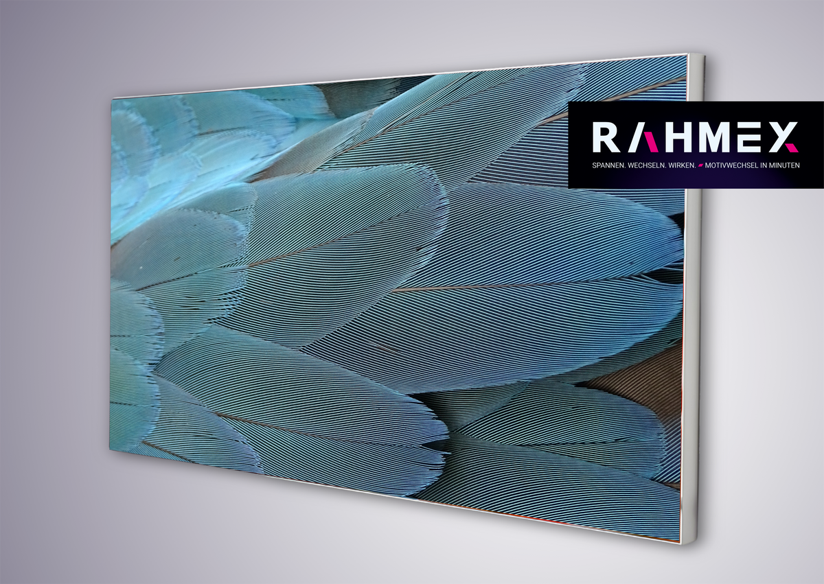 RAHMEX Textilspannrahmen 200 x 100 cm zur Wandmontage Indoor – inkl. Druck | Motivwechsel in Minuten