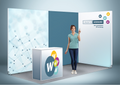 Messestand System Frankfurt | 412 x 212 cm, nachhaltig, werkzeugfrei, Hinterleuchtung für Messeauftritt