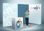 Messestand System Frankfurt | 412 x 212 cm, nachhaltig, werkzeugfrei, Hinterleuchtung für Messeauftritt