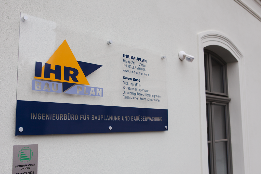 Firmenschild Alu oder Acrylglas  |  inkl.  Bohrungen & Abstandhalter, Datencheck & Druck - Bild 12