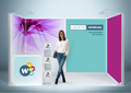 Messestand System Hamburg 400 x 312 cm | werkzeugfrei, LED Spots & Hinterleuchtung | perfekt für Messe