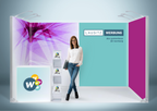 Messestand System Hamburg 400 x 312 cm | werkzeugfrei, LED Spots & Hinterleuchtung | perfekt für Messe