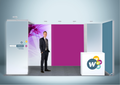 Messestand System Essen 512 x 320 cm | werkzeugfrei, LED Spots & Hinterleuchtung |für professionelle Messeauftritt