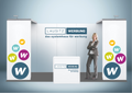 Messestand System Berlin 506 x 300 cm | werkzeugfrei, LED Spots & Hinterleuchtung, ideal für Messeauftritt
