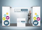 Messestand System Berlin 506 x 300 cm | werkzeugfrei, LED Spots & Hinterleuchtung, ideal für Messeauftritt