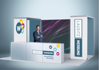 Messewand Stecksystem Mannheim 508 x 400 cm | werkzeugfrei, LED Spots & Hinterleuchtung für Messeauftritt