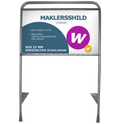 Maklerschild XL aus verzinktem Stahlrohr | inkl. 3 mm Aluminiumverbundplatte mit UV-beständigem Druck