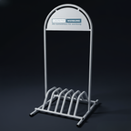 Kundenstopper mit Fahrradabstellplatz und Logo-Schild – in Silber oder Weiß, inkl. Druck - Bild 2