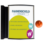 Doppelseitiges Aushängeschild/Fahnenschild | Aluminiumprofil |  mit/ohne Druck