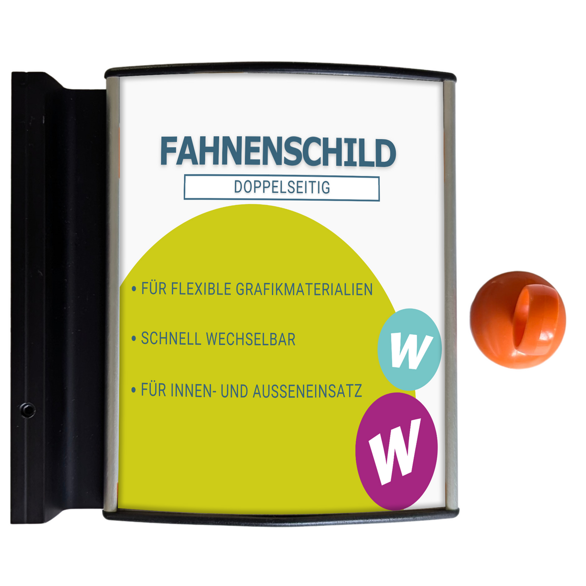 Doppelseitiges Aushängeschild/Fahnenschild | Aluminiumprofil |  mit/ohne Druck