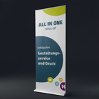 Premium Roll-up Aluminium, inkl. Druck | 85/100 cm breit, bis 220 cm Bannerhöhe