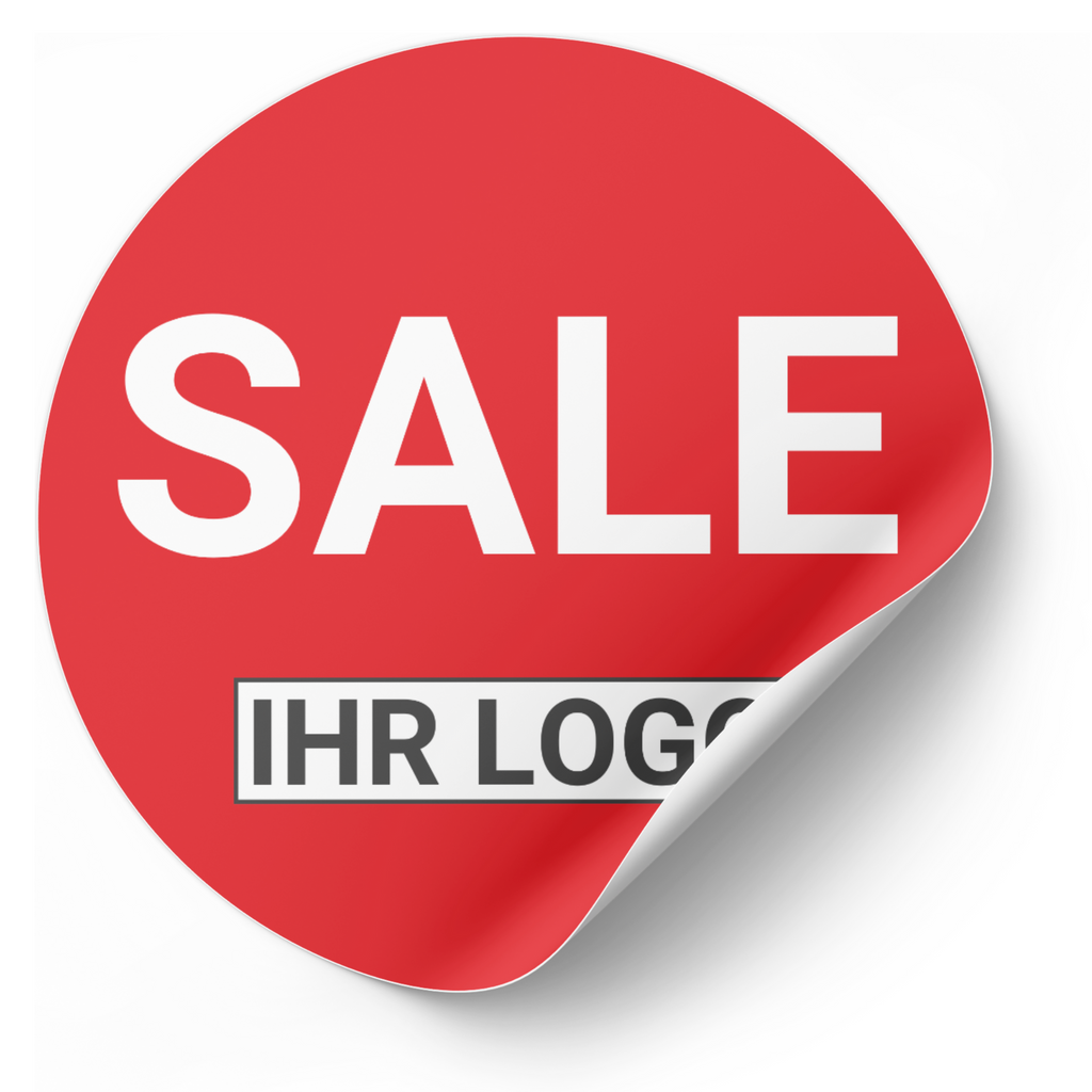 Sale Aufkleber mit Ihrem Logo | kostenlose Personalisierung |  Ø 20-90 cm -  rot, rosa, orange, blau, grün - Bild 3