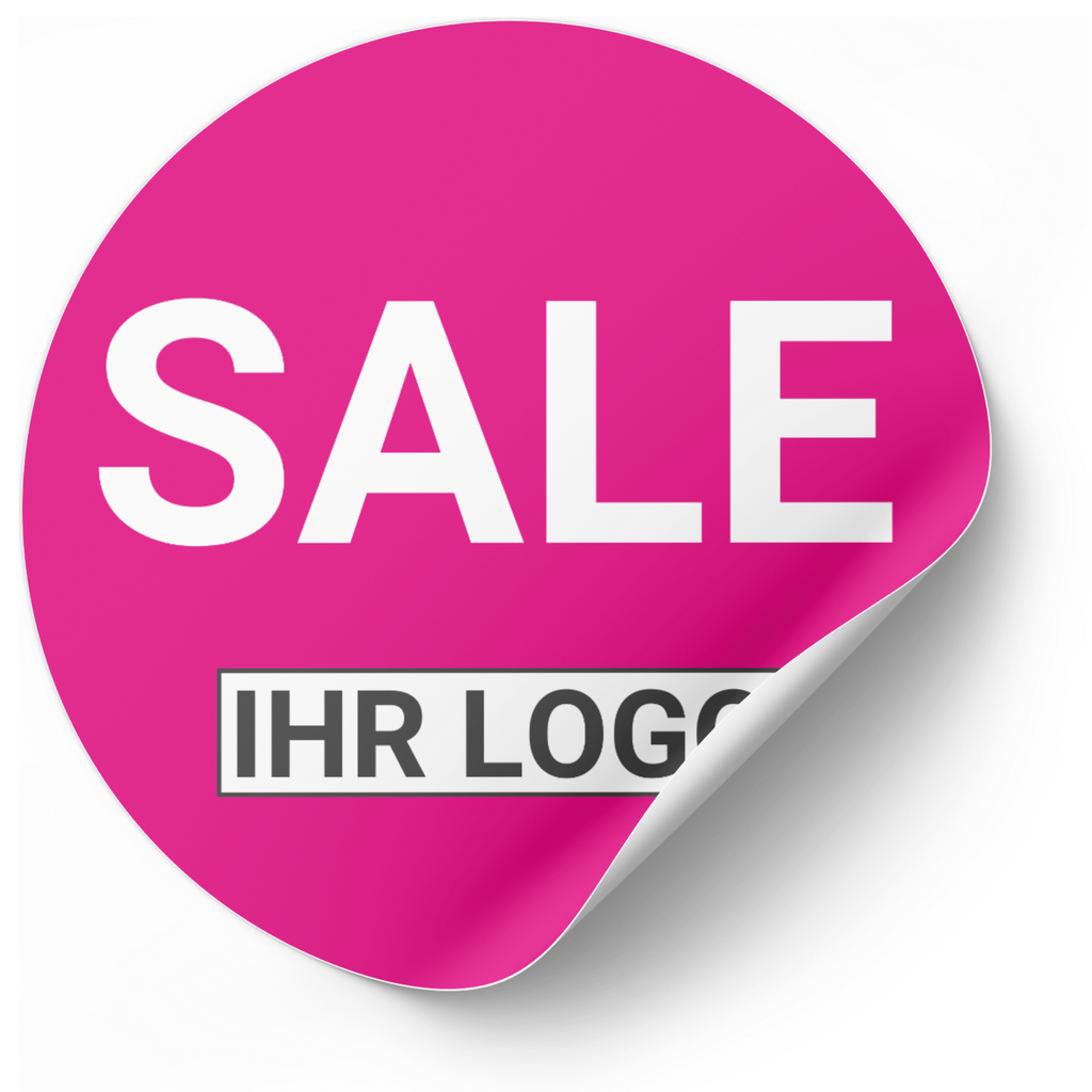 Sale Aufkleber mit Ihrem Logo | kostenlose Personalisierung |  Ø 20-90 cm -  rot, rosa, orange, blau, grün - Bild 4