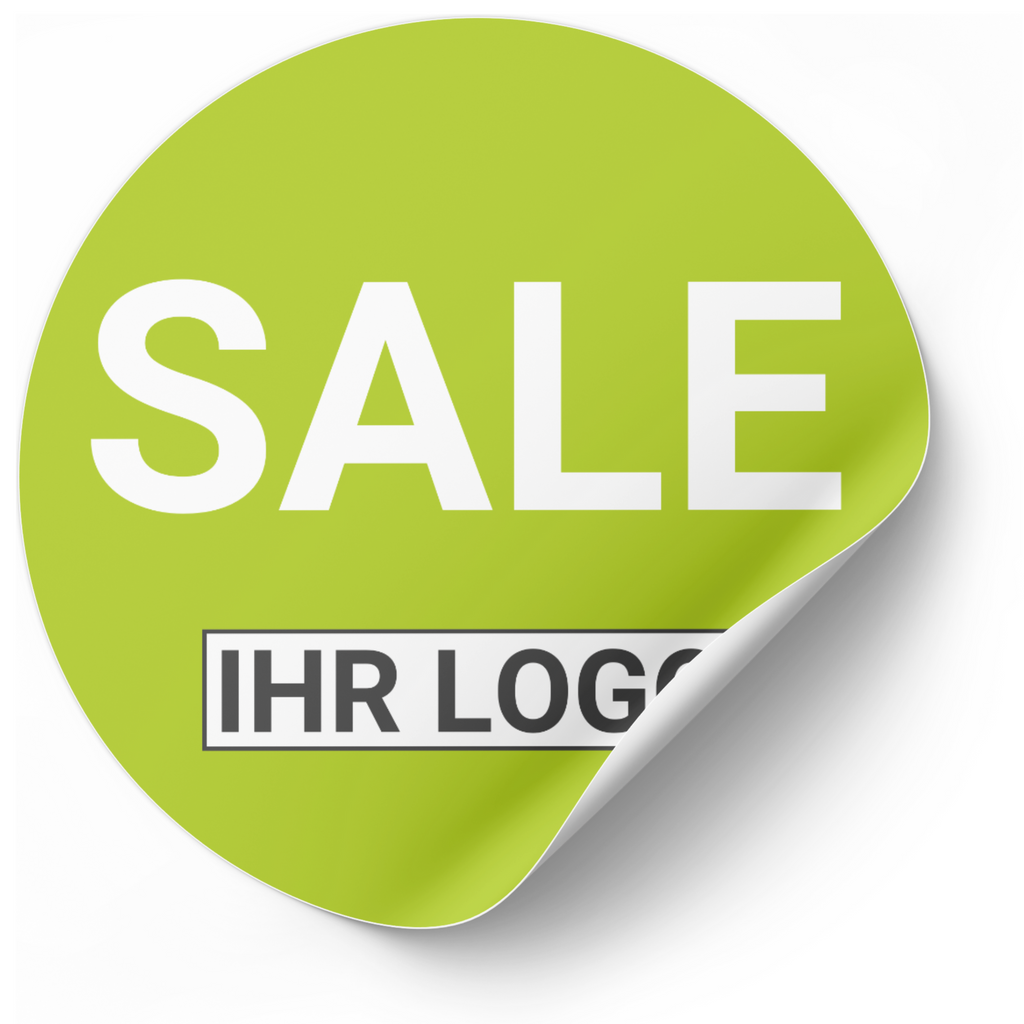 Sale Aufkleber mit Ihrem Logo | kostenlose Personalisierung |  Ø 20-90 cm -  rot, rosa, orange, blau, grün - Bild 5