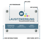 Firmenschild Alu oder Acrylglas  |  inkl.  Bohrungen & Abstandhalter, Datencheck & Druck - Bild 3