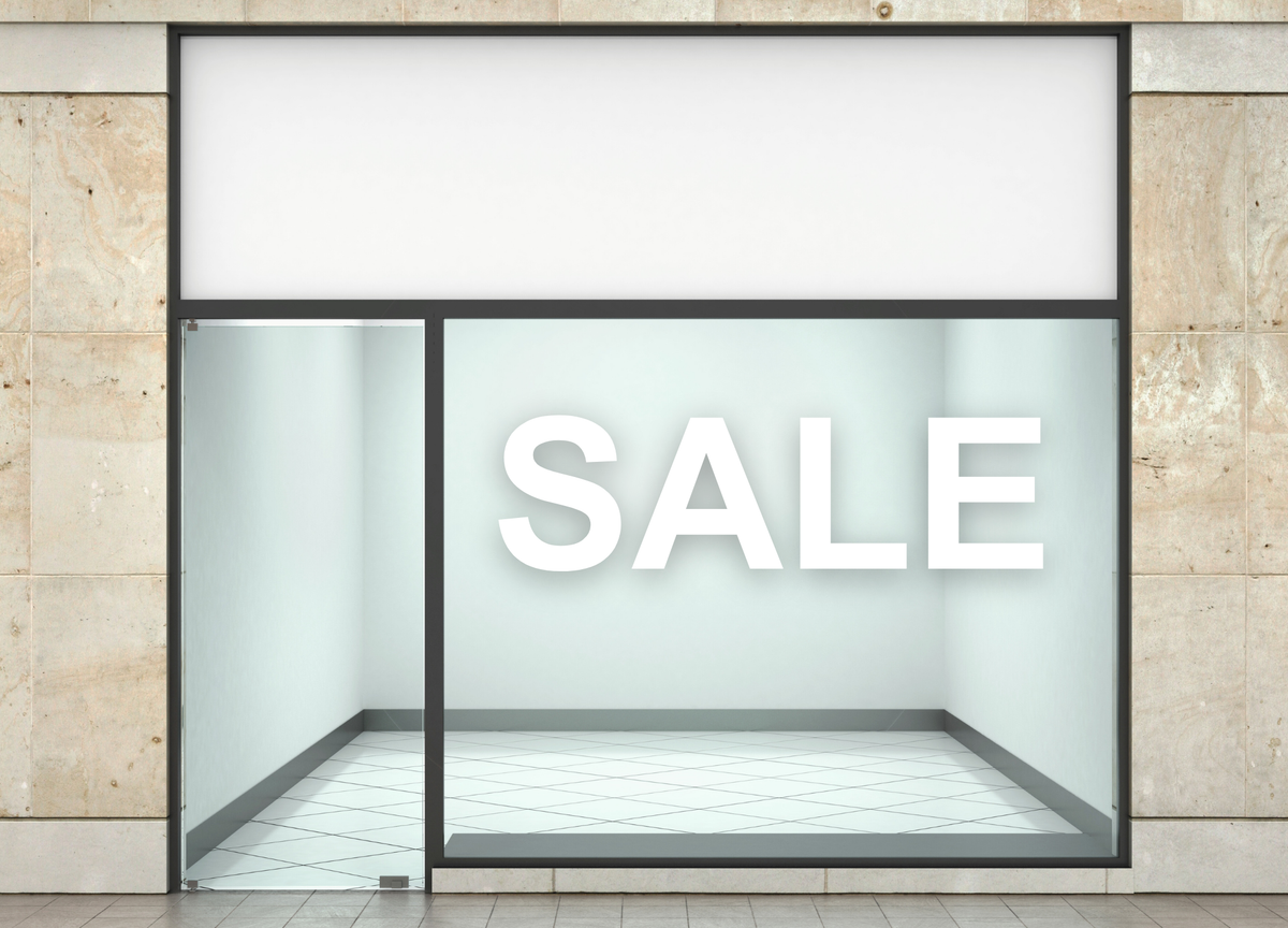 Aufkleber "SALE"- Klebebuchstaben fürs Schaufenster | 100cm x 30cm, Farbe weiß - Bild 2