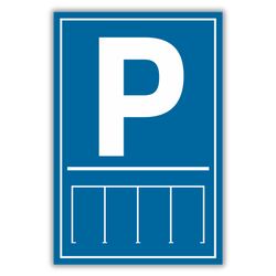 Parkplatzschild mit Kennzeichnung von Stellflächen Alu-Verbund oder PVC 30x20 cm, 40x30 cm