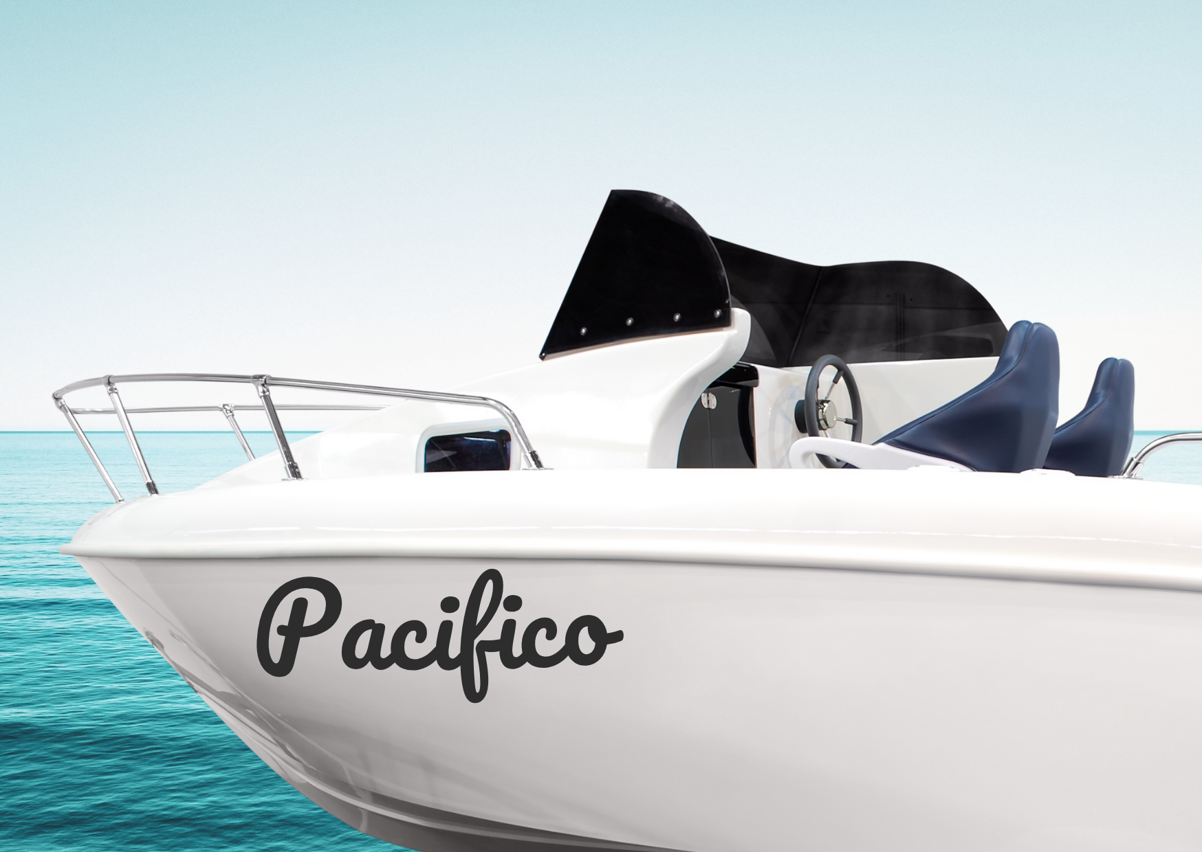 Bootsbeschriftung 20 cm hoch| für Festboote: Segelboot, Katamaran, Jacht, Sportboot | personalisierte Aufkleber + Gratis Symbole | ein Produkt - beide Seiten des Bootes  (2 Schriftzüge) - Bild 2
