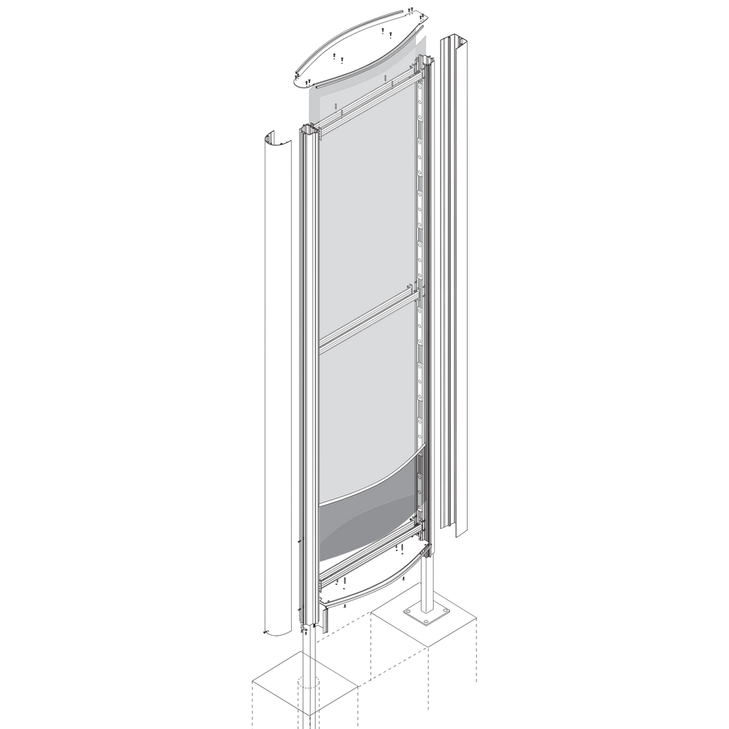 Pylon 1500 x 3000 mm gewölbt für Außenwerbung mit LED-Beleuchtung - Bild 4