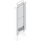Pylon 1500 x 3000 mm gewölbt für Außenwerbung mit LED-Beleuchtung - Bild 4