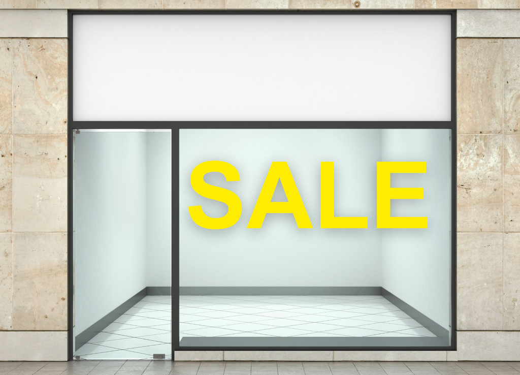 Aufkleber "SALE"- Klebebuchstaben fürs Schaufenster | 100cm x 30cm,  Farbe gelb - Bild 2