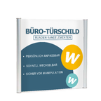 Türschild leicht gewölbt mit runden Randelementen in silber