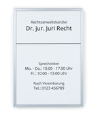 Wand-Firmenschild mit Alu-Rahmen und 2 Feldern  | silber eloxiert,  RAL-Farbton - Bild 11