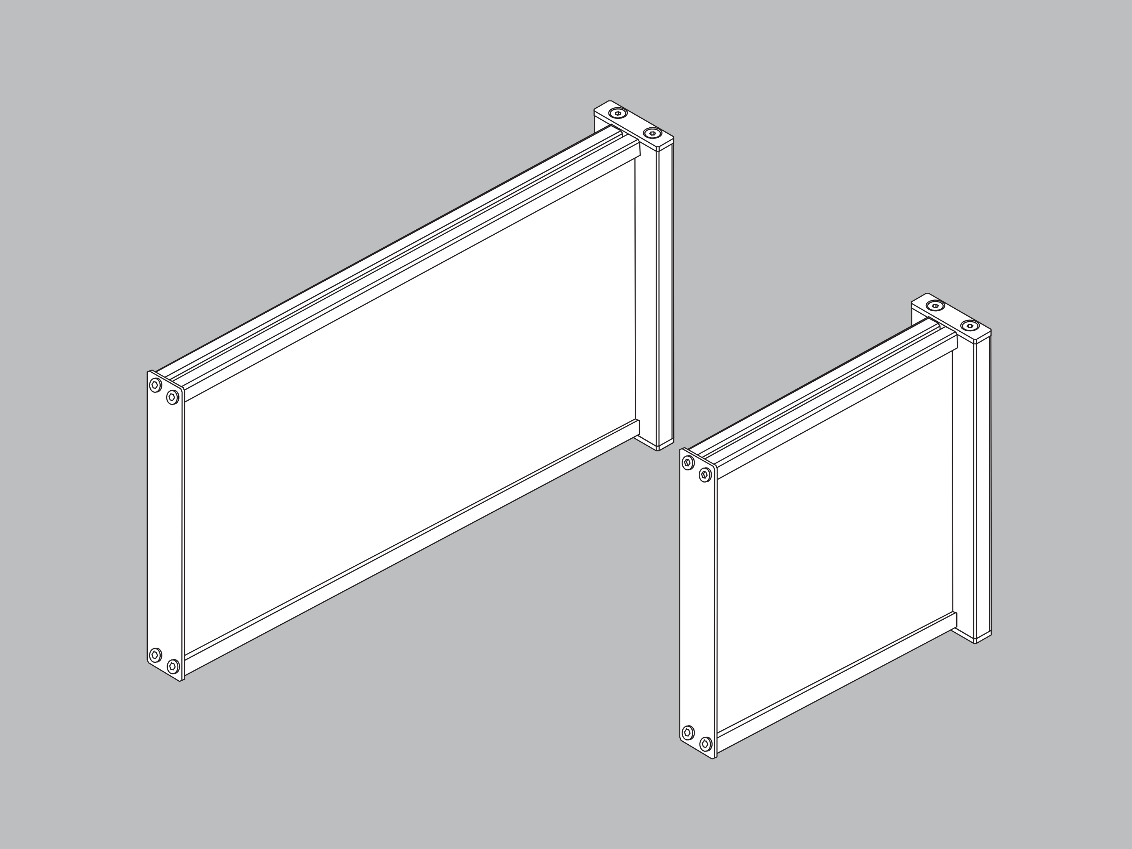 Doppelseitiges Fahnenschild | eloxiertes Aluminium | mit eckigen Randleisten in silber - Bild 2