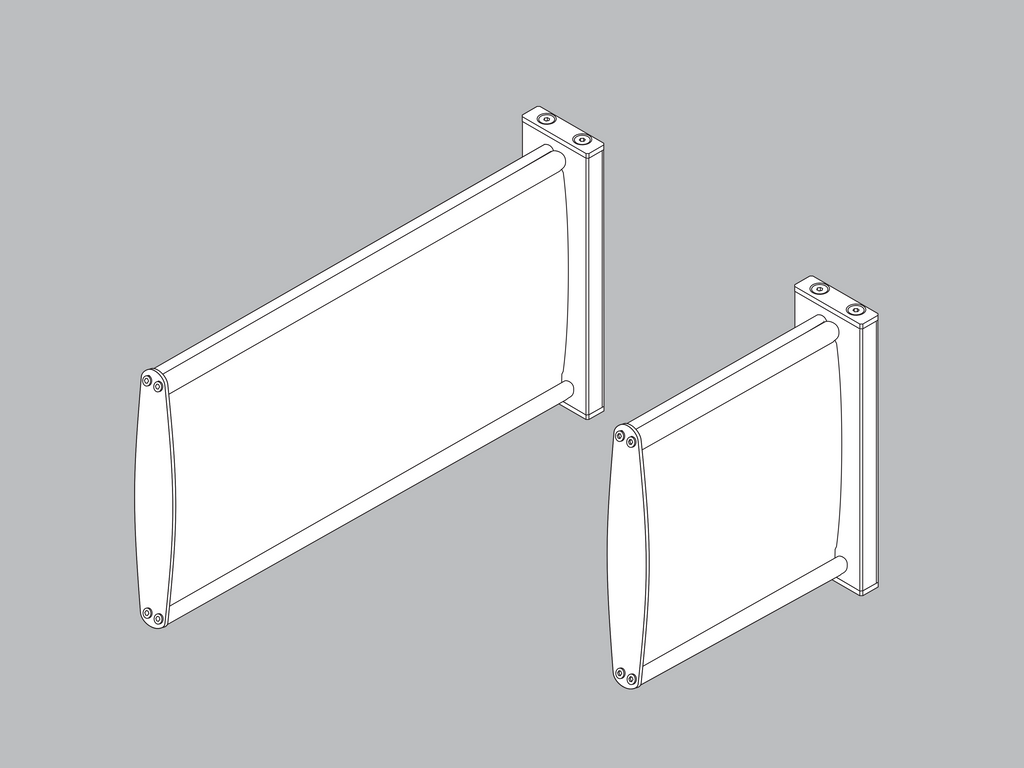Leicht gewölbtes, doppelseitiges Fahnenschild | eloxiertes Aluminium | mit runden silbernen Randelementen - Bild 2
