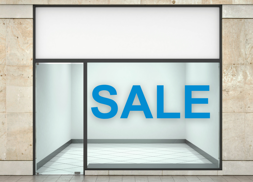 Aufkleber "SALE"- Klebebuchstaben fürs Schaufenster | 100cm x 30cm, Farbe blau - Bild 2