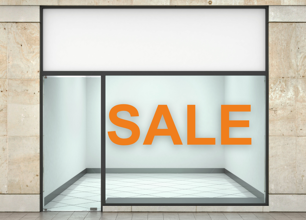 Aufkleber "SALE"- Klebebuchstaben fürs Schaufenster | 100cm x 30cm, Farbe orange - Bild 2