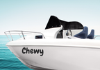 Bootsbeschriftung 10 cm hoch| für Festboote: Segelboot, Katamaran, Jacht, Sportboot | personalisierte Aufkleber + Gratis Symbole | ein Produkt - beide Seiten des Bootes  (2 Schriftzüge) - Bild 9