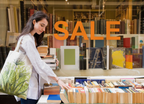Aufkleber "SALE"- Klebebuchstaben fürs Schaufenster | 100cm x 30cm, Farbe orange