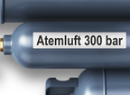 Atemluft 300 bar  | Gefahrgut Kennzeichnung Aufkleber | ADR & DIN - Bild 2