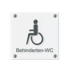 Behinderten Schild für WC | Design A |  15 x 15 cm  Glas | Weiß, Schwarz, Anthrazit | mit / ohne Abstandshaltern - Bild 2
