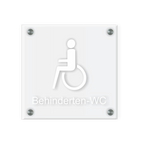 Behinderten Schild für WC | Design A |  15 x 15 cm  Glas | Weiß, Schwarz, Anthrazit | mit / ohne Abstandshaltern - Bild 3
