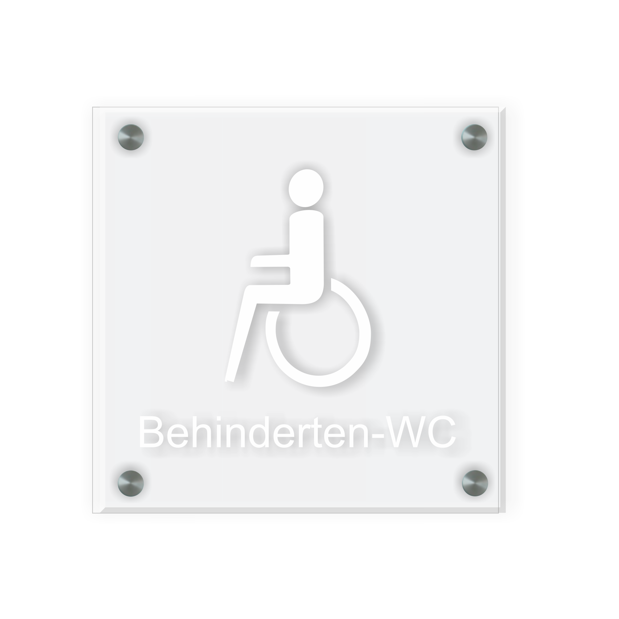 Behinderten Schild für WC | Design A |  15 x 15 cm  Glas | Weiß, Schwarz, Anthrazit | mit / ohne Abstandshaltern - Bild 3