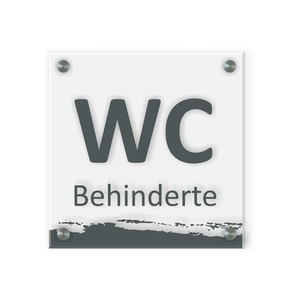 Behinderten Schild für WC | Design C |  15 x 15 cm  Glas | Weiß, Schwarz, Anthrazit | mit / ohne Abstandshaltern - Bild 2