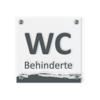 Behinderten Schild für WC | Design C |  15 x 15 cm  Glas | Weiß, Schwarz, Anthrazit | mit / ohne Abstandshaltern - Bild 2