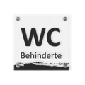 Behinderten Schild für WC | Design C |  15 x 15 cm  Glas | Weiß, Schwarz, Anthrazit | mit / ohne Abstandshaltern