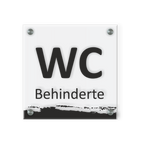 Behinderten Schild für WC | Design C |  15 x 15 cm  Glas | Weiß, Schwarz, Anthrazit | mit / ohne Abstandshaltern