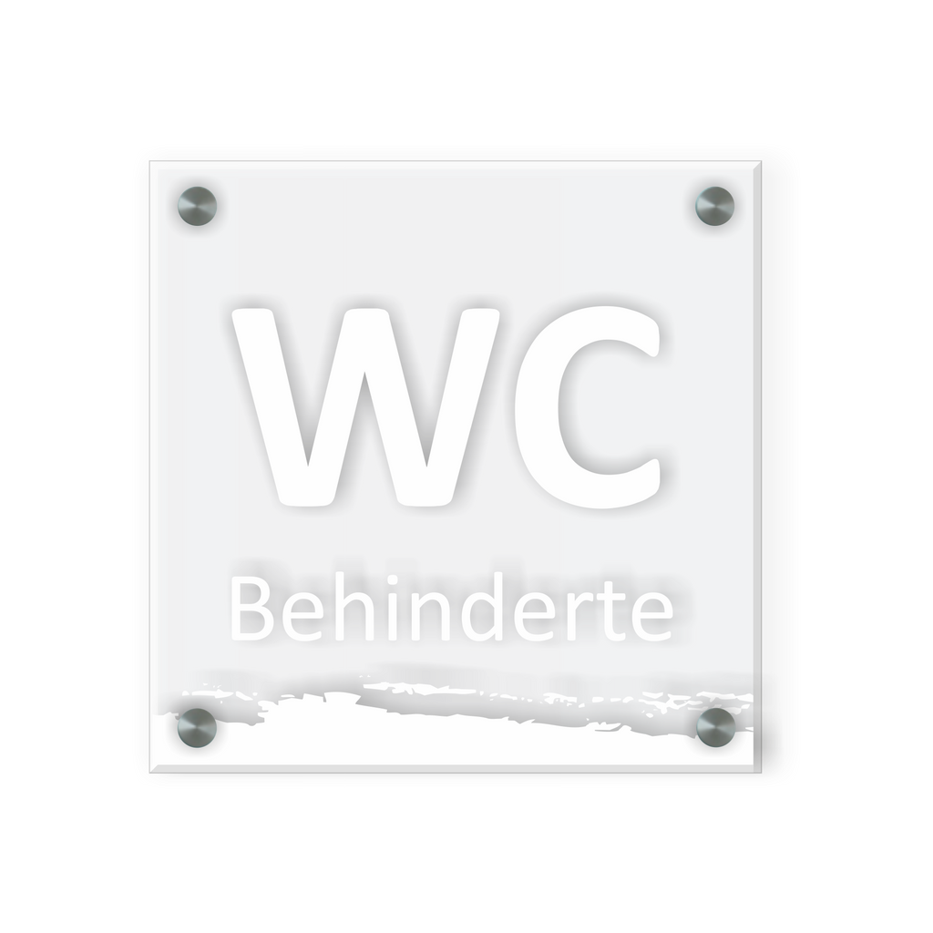 Behinderten Schild für WC | Design C |  15 x 15 cm  Glas | Weiß, Schwarz, Anthrazit | mit / ohne Abstandshaltern - Bild 3