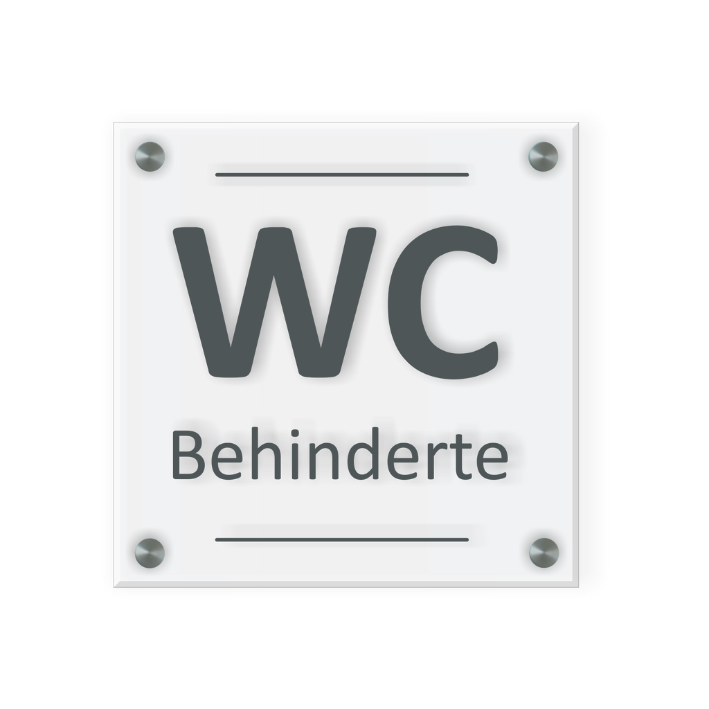 Behinderten Schild für WC | Design D |  15 x 15 cm  Glas | Weiß, Schwarz, Anthrazit | mit / ohne Abstandshaltern - Bild 2