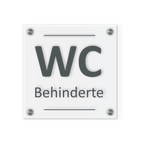 Behinderten Schild für WC | Design D |  15 x 15 cm  Glas | Weiß, Schwarz, Anthrazit | mit / ohne Abstandshaltern - Bild 2