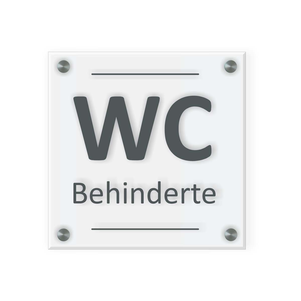 Behinderten Schild für WC | Design D |  15 x 15 cm  Glas | Weiß, Schwarz, Anthrazit | mit / ohne Abstandshaltern - Bild 2