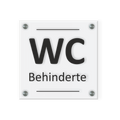 Behinderten Schild für WC | Design D |  15 x 15 cm  Glas | Weiß, Schwarz, Anthrazit | mit / ohne Abstandshaltern