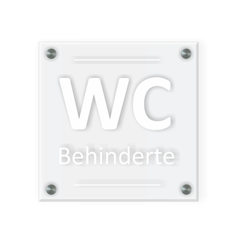 Behinderten Schild für WC | Design D |  15 x 15 cm  Glas | Weiß, Schwarz, Anthrazit | mit / ohne Abstandshaltern - Bild 3